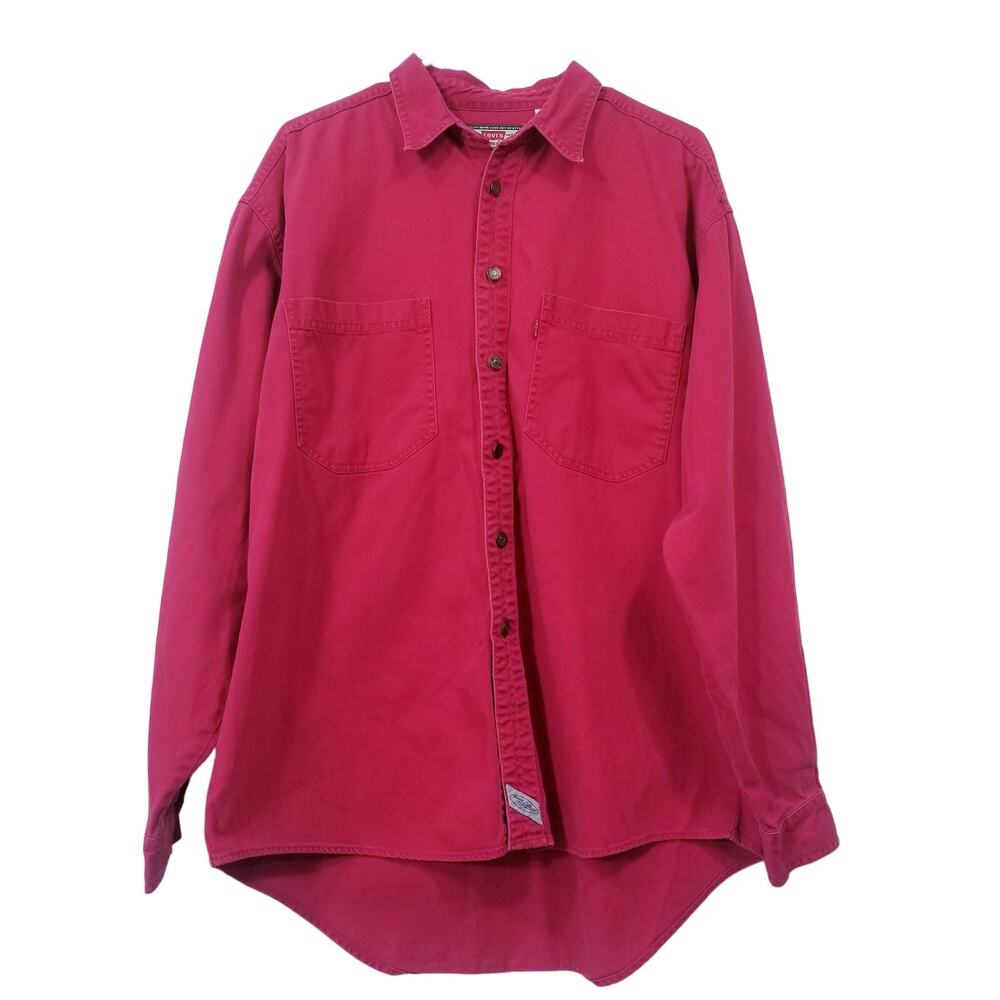 Vintage Levi's 90's Retro Grunge Collared Button Front Long Sleeves Shirt